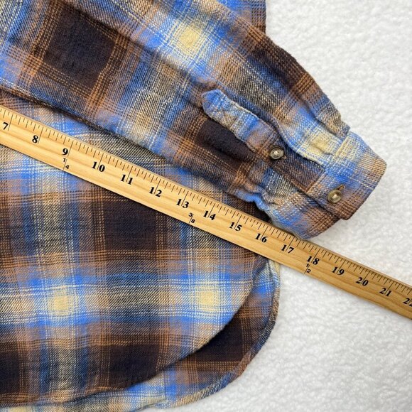 American Eagle Womens SM Plaid Flannel Shirt Boyfriend Grunge Cabincore Western - Picture 10 of 10